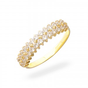 Złoty pierścionek zaręczynowy 585 Błyszcząca Elegancja