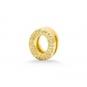 Srebrny pozłacany charms klips 925 cyrkoniowy okrąg
