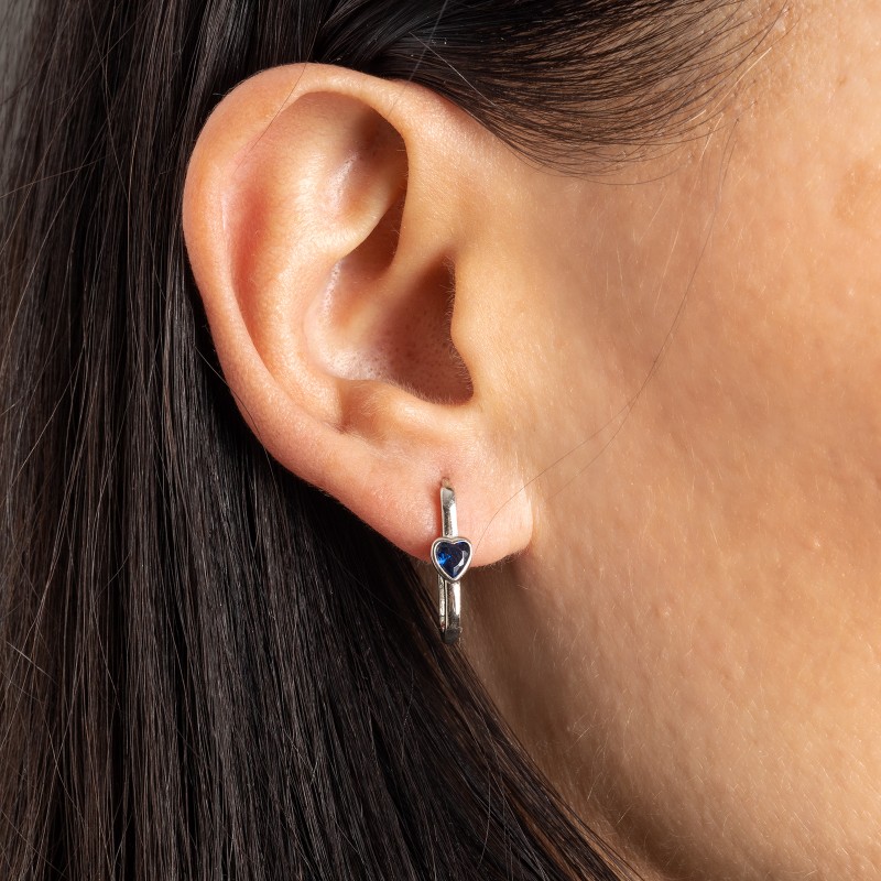 Srebrne kolczyki 925 Colorful Love Niebieskie