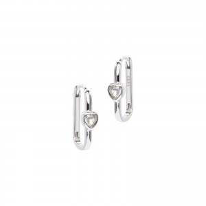 Srebrne kolczyki 925 Colorful Love Białe