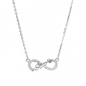 Srebrny naszyjnik 925 celebrytka Love nieskończone