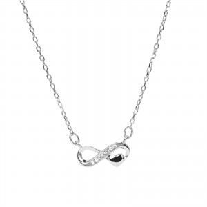 Srebrny naszyjnik 925 celebrytka miłość nieskończona