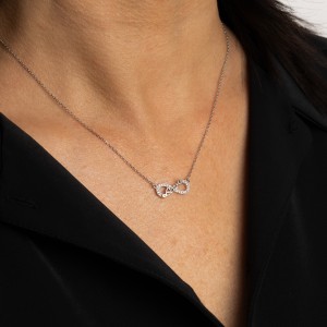 Srebrny naszyjnik 925 celebrytka Love nieskończone