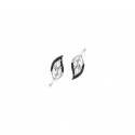 Srebrne kolczyki 925 Błyszczący Listek Cyrkonie