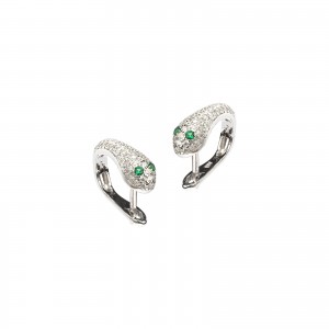 Srebrne kolczyki 925 Serpente żmija cyrkonia