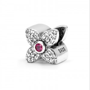 Srebrna zawieszka 925 Pink Flower CHARMS