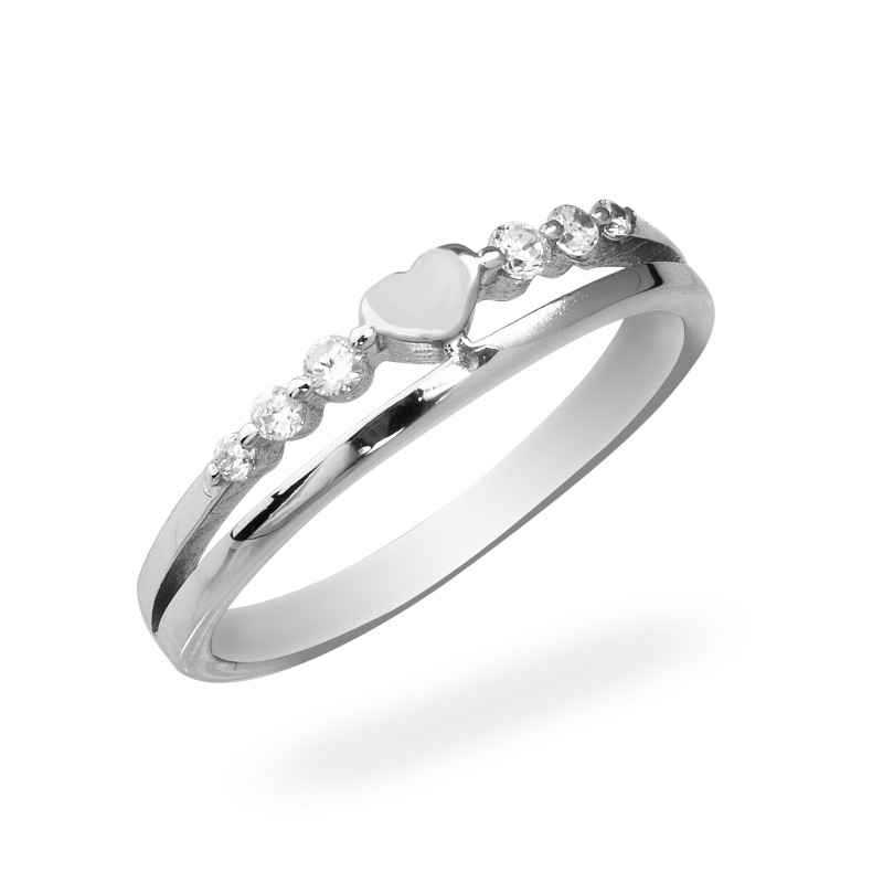 Srebrny Pierścionek 925 Podwójny Serce