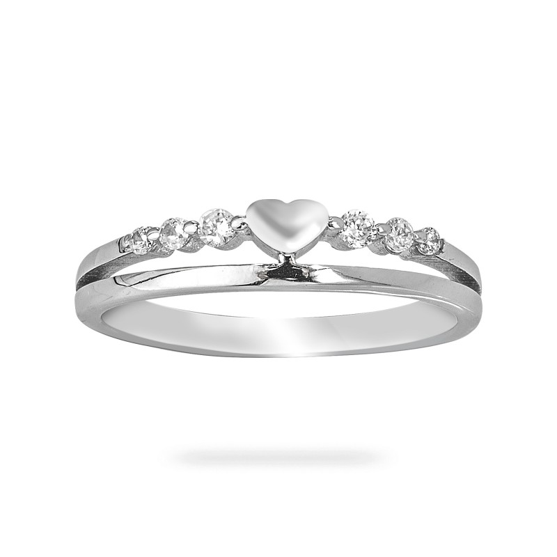 Srebrny Pierścionek 925 Podwójny Serce