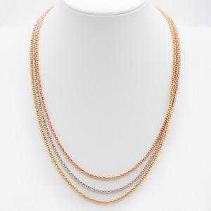 Srebrny pozłacany naszyjnik triple color