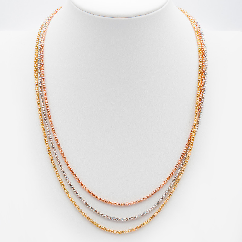 Srebrny pozłacany naszyjnik triple color