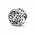 Srebrny koralik 925 Spinning Flower zielony CHARMS