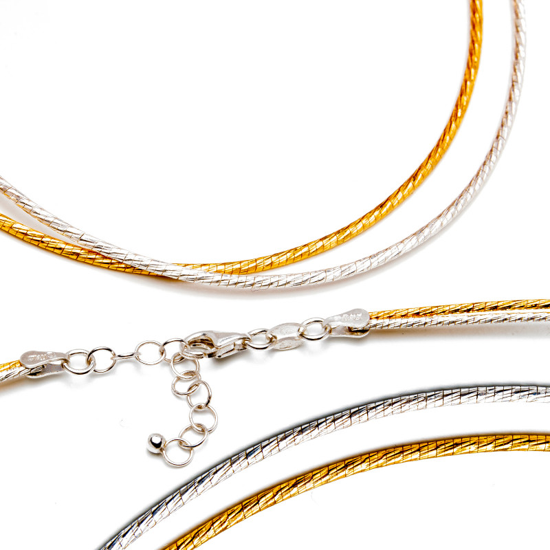 Srebrny pozłacany naszyjnik silver gold