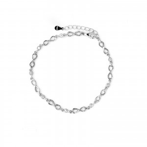 Srebrna bransoletka 925 Nieskończoność Cyrkonia