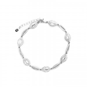 Srebrna bransoletka 925 Łza Cyrkonia