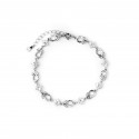 Srebrna bransoletka 925 Kwadraty Cyrkonia