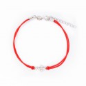Srebrna bransoletka 925 Miłość Nieskończona Czerwony Sznurek