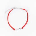 Srebrna bransoletka 925 Krzyżyk Czerwony Sznurek