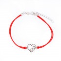 Srebrna bransoletka 925 Linia Życia Czerwony Sznurek