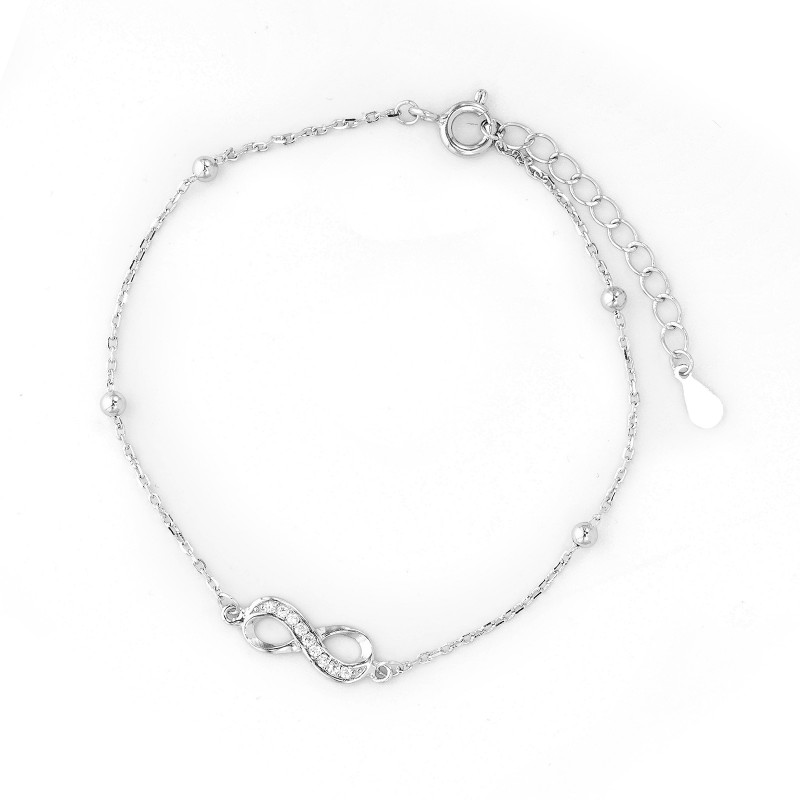 Srebrna Bransoletka 925 Nieskończoność kulki