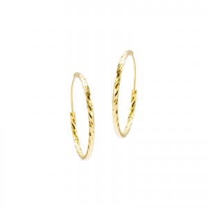 Pozłacane diamentowane kolczyki Koła 30 mm