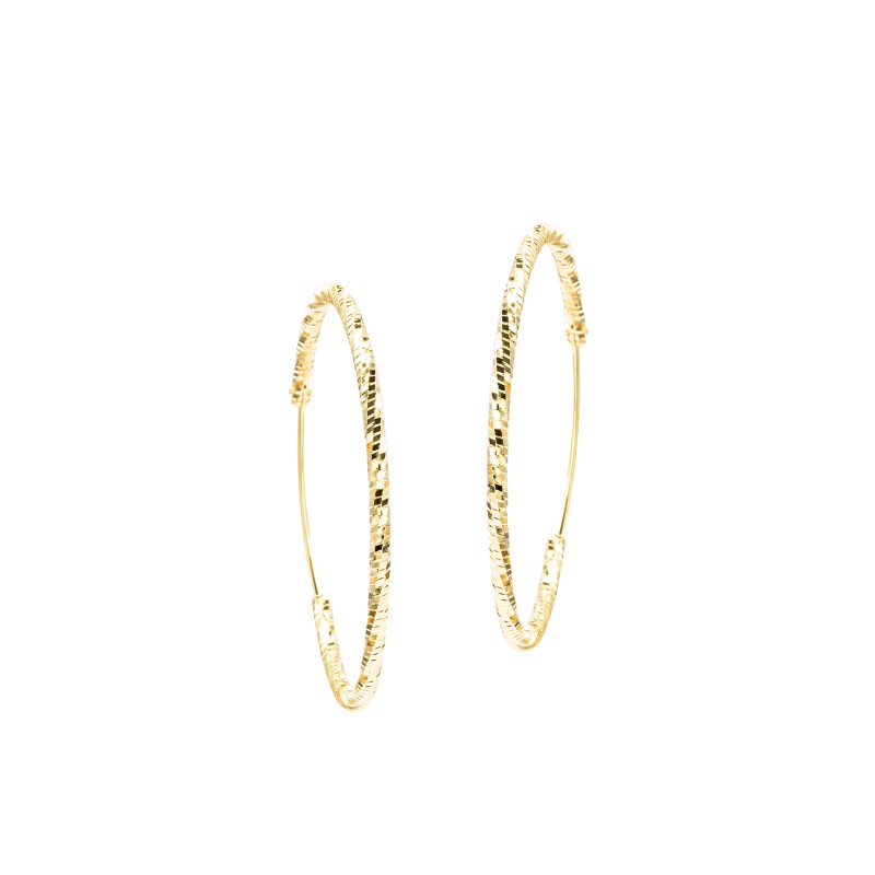 Pozłacane zdobione kolczyki Koła 40 mm