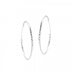 Srebrne diamentowane kolczyki Koła 50 mm