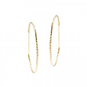 Pozłacane diamentowane kolczyki Koła 60 mm