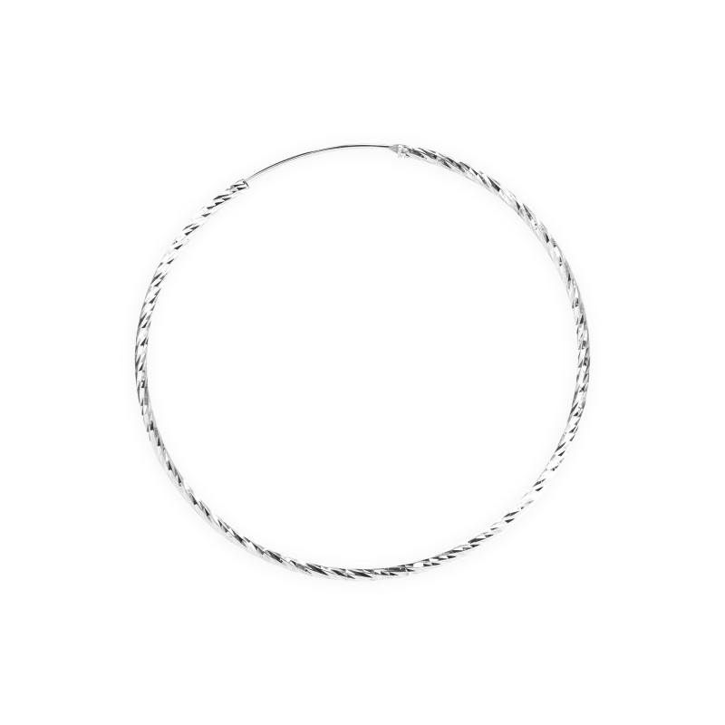 Srebrne diamentowane kolczyki Koła 75 mm