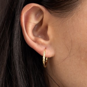 Srebrne pozłacane kolczyki Koła 24 mm