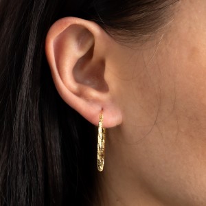 Pozłacane zdobione kolczyki Koła 25 mm