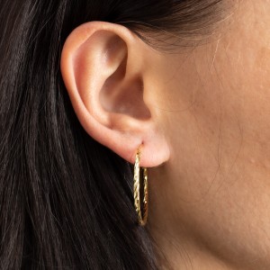 Pozłacane diamentowane kolczyki Koła 30 mm