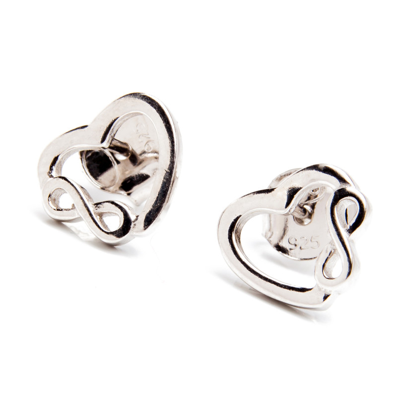 Srebrne kolczyki 925 nieskończona miłość