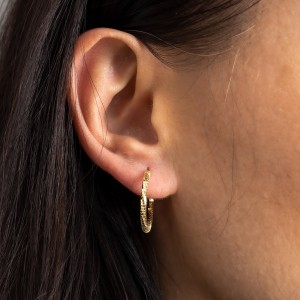 Pozłacane zdobione kolczyki Koła 20 mm