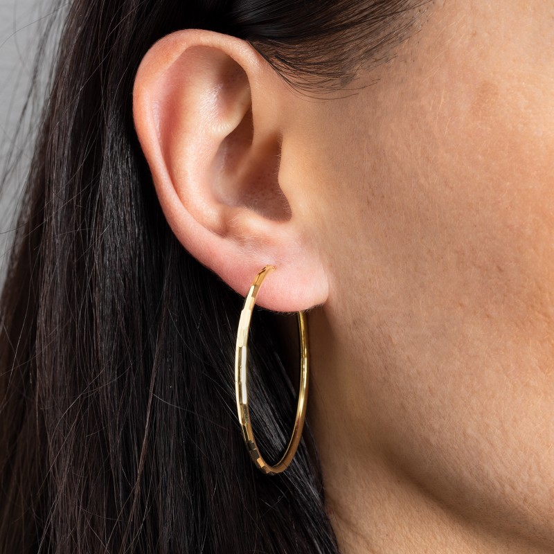 Pozłacane zdobione kolczyki Koła 40 mm