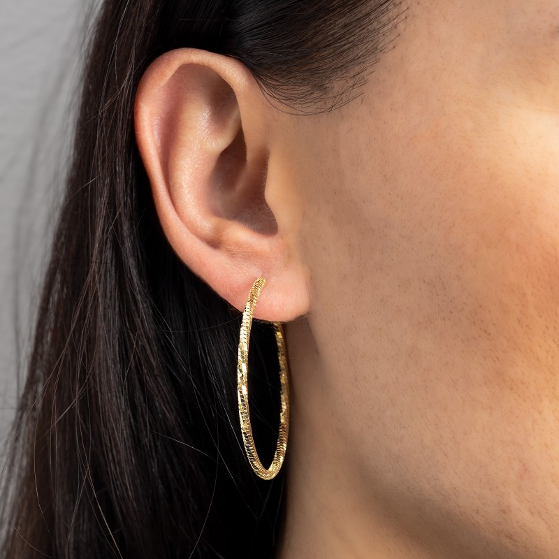 Pozłacane zdobione kolczyki Koła 40 mm