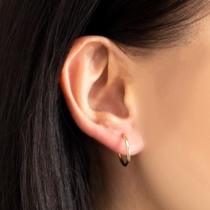 Złote kolczyki kreolki koła flexi 15 mm