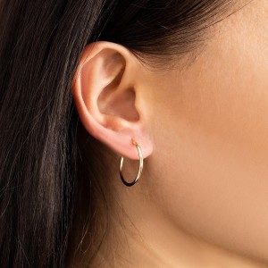 Złote kolczyki 585 Kreolki koła flexi 22 mm