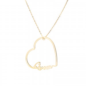 Złoty naszyjnik 585 Queen Heart