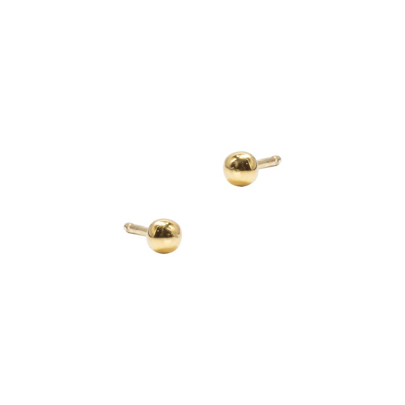 Złote kolczyki 585 kulki 3mm sztyft