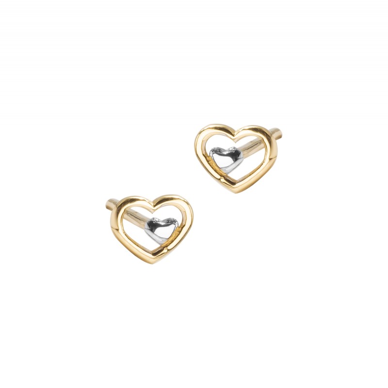 Złote kolczyki 585 Serduszka dla małej damy