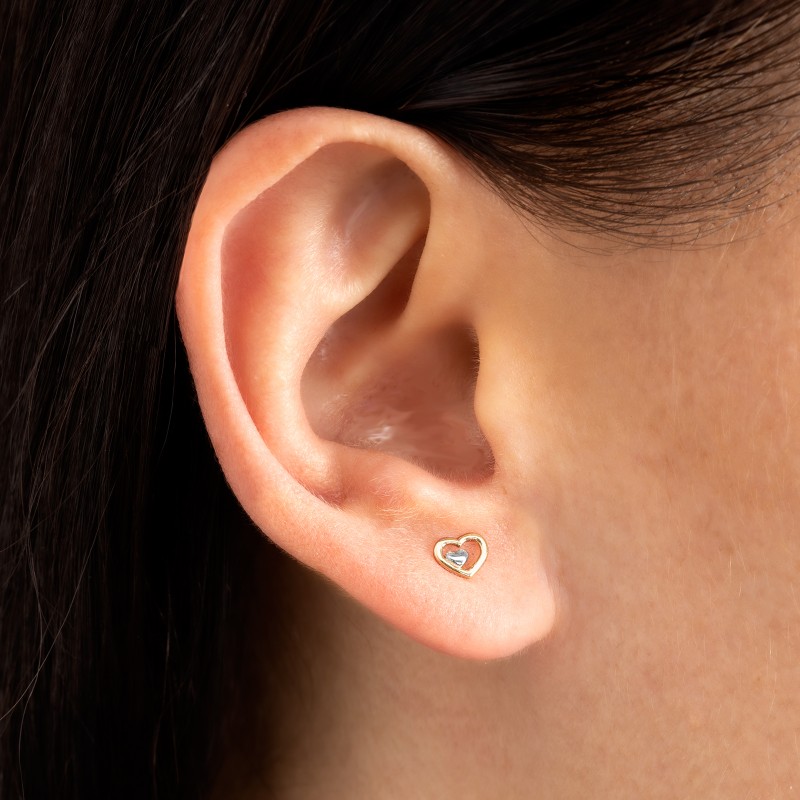 Złote kolczyki 585 Serduszka dla małej damy