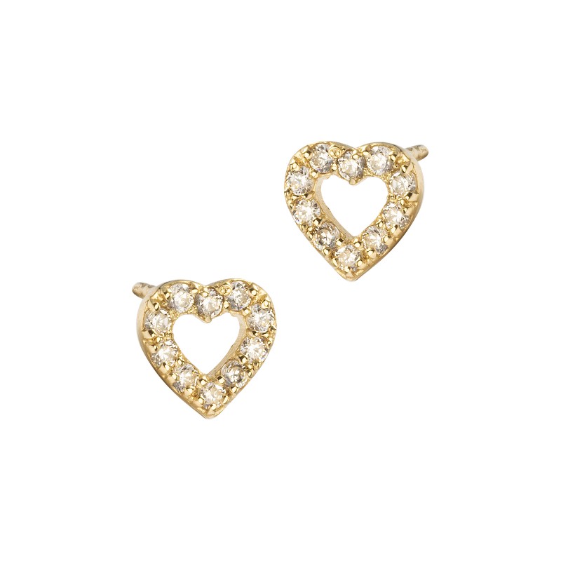 Złote kolczyki 585 Sparkling Hearts dla małej damy