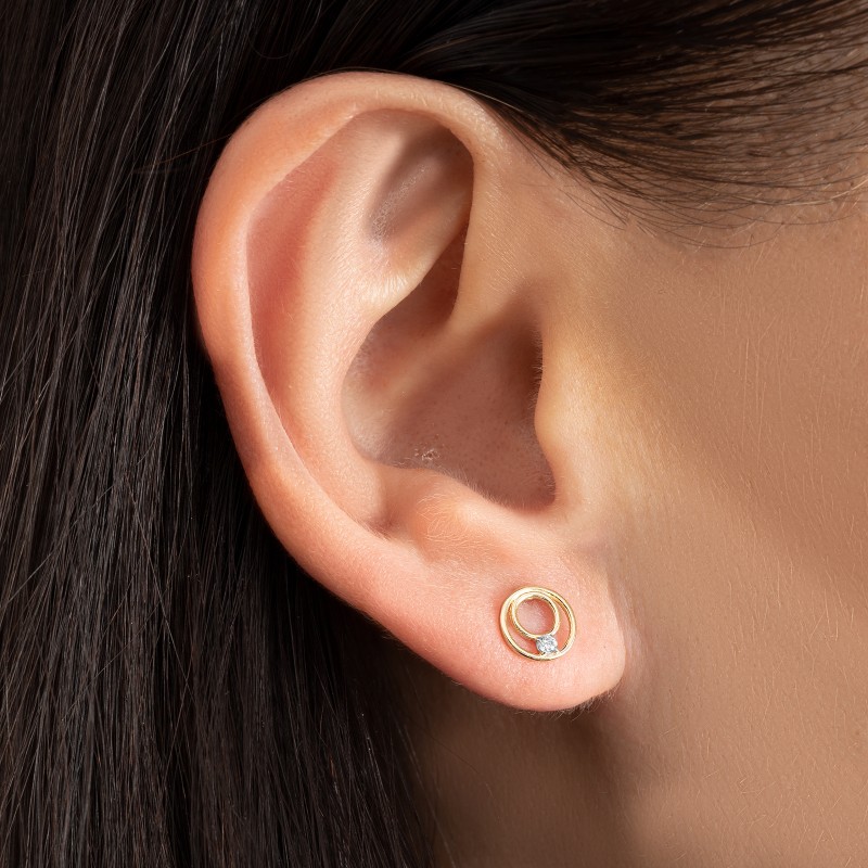 Złote kolczyki 585 Circular Dreams