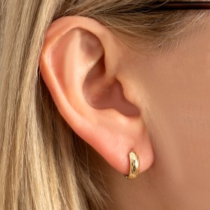 Złote kolczyki 585 Rings dla małej damy 12mm