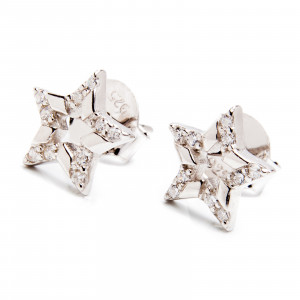 Srebrne kolczyki 925 gwiazda cyrkonie