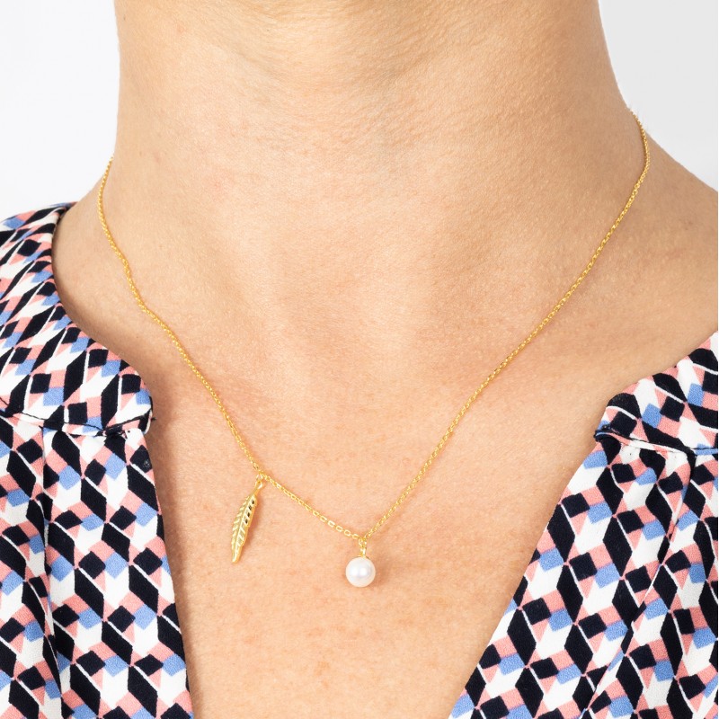 Pozłacany naszyjnik 925 La Perla Listek