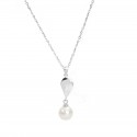Srebrny naszyjnik 925 Pearl białe cyrkonie