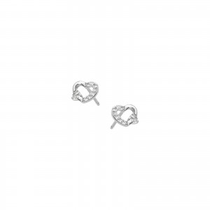 Srebrne kolczyki 925 Serduszko z cyrkoniami