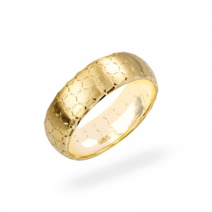 Złoty pierścionek obrączka 585 Brushed Gold