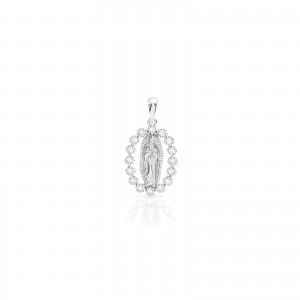 Srebrny medalik 925 Matka Boska Cyrkonie II